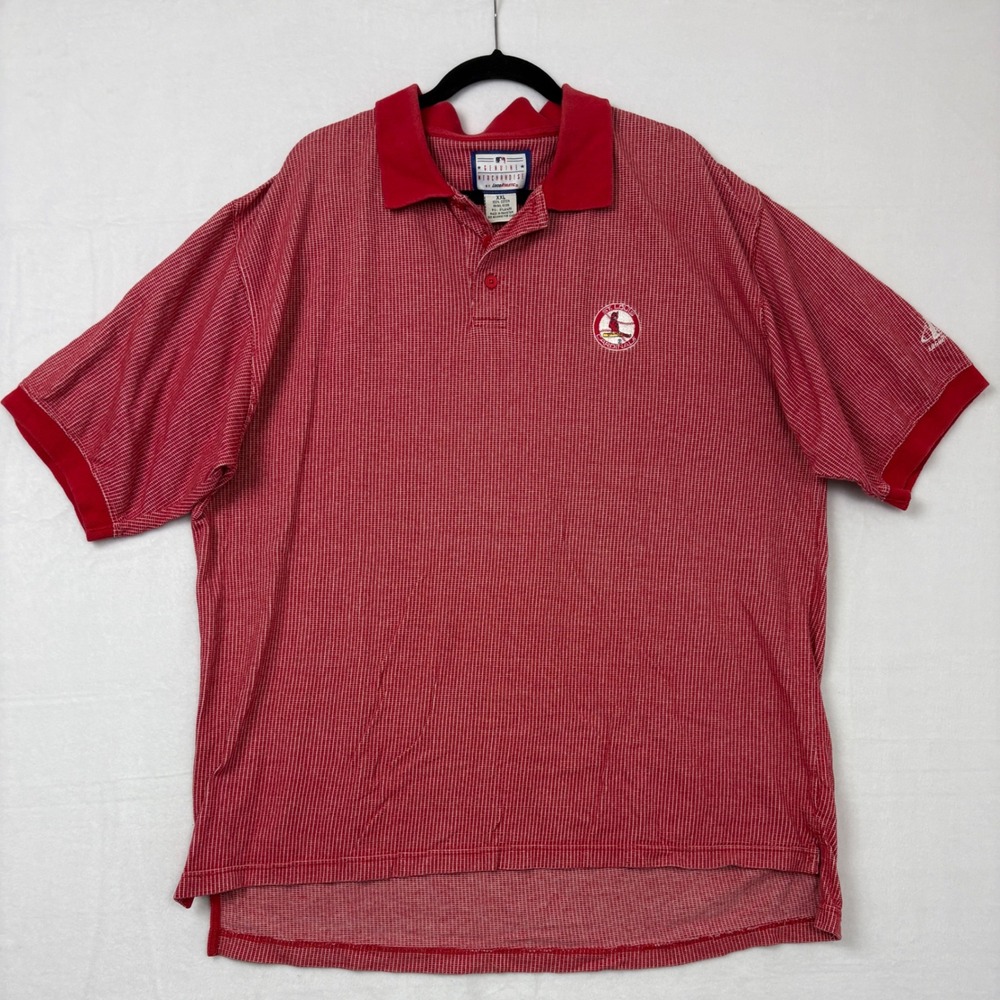 LogoAthletic St Louis Cardinals Mens XXL Red Cotton Polo Shirt MLB Baseball